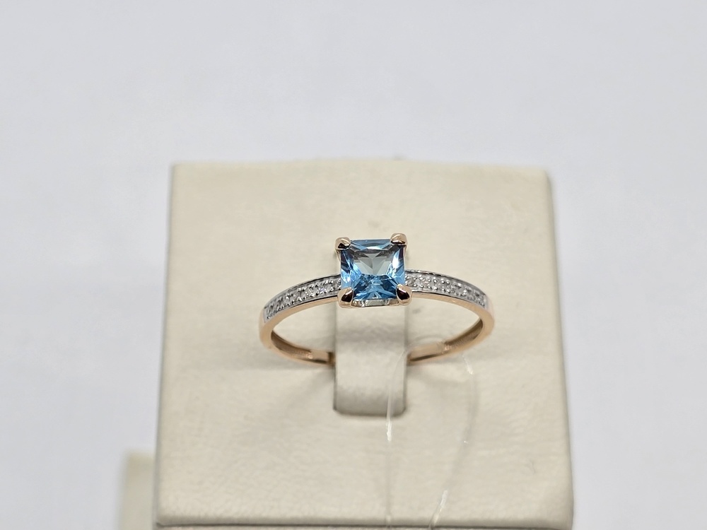 КОЛЬЦО БРИЛЛИАНТ. ТОПАЗ (Au 585)