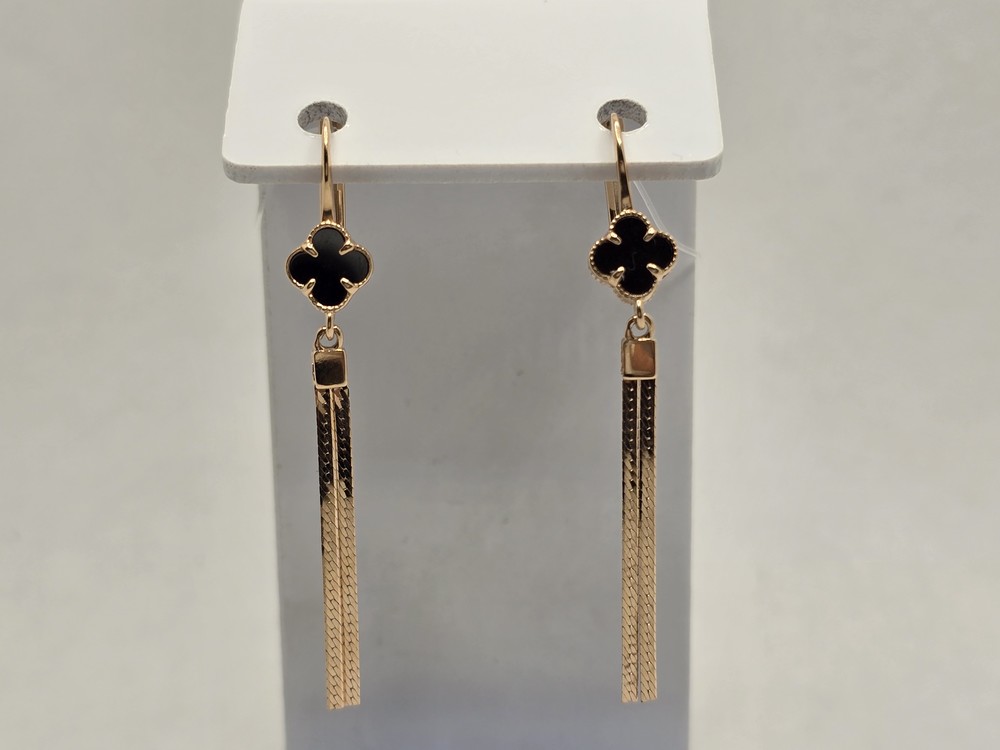 120431 СЕРЬГИ С КАМНЕМ (Au 585)