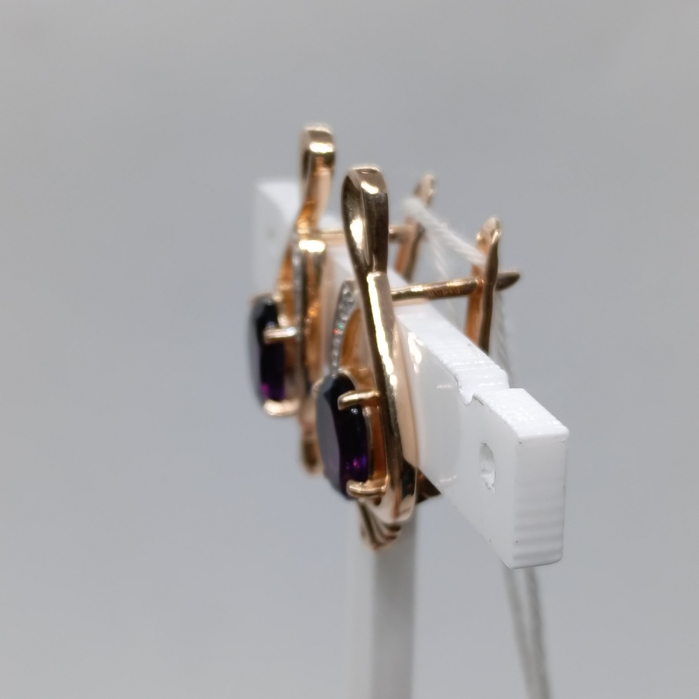 СКМИ585 СЕРЬГИ С КАМНЯМИ (Au 585)