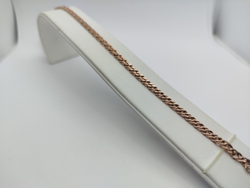 БРАСЛЕТ ПУСТОТЕЛЫЙ Ромб двойной Au 585