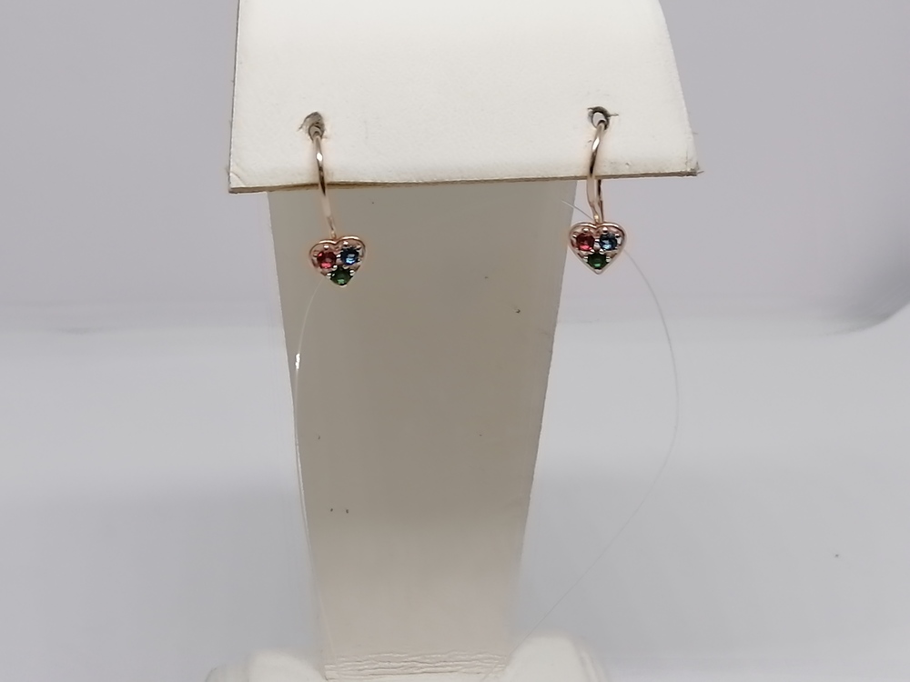 01-217747 СЕРЬГИ ПЕТЕЛЬКА с камнями (Au 585)