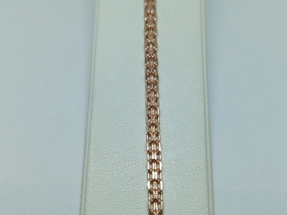 БРАСЛЕТ ПУСТОТЕЛЫЙ Бисмарк машинный (Au 585)