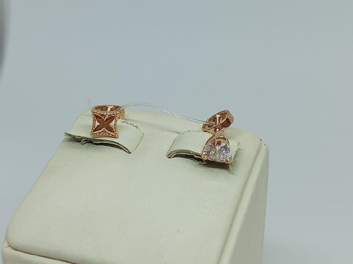 СЕРЬГИ ПУСЕТЫ с камнем (Au 585)