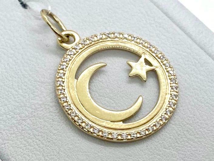 ПОДВЕСКА ПОЛУМЕСЯЦ с камнями (Au 585)