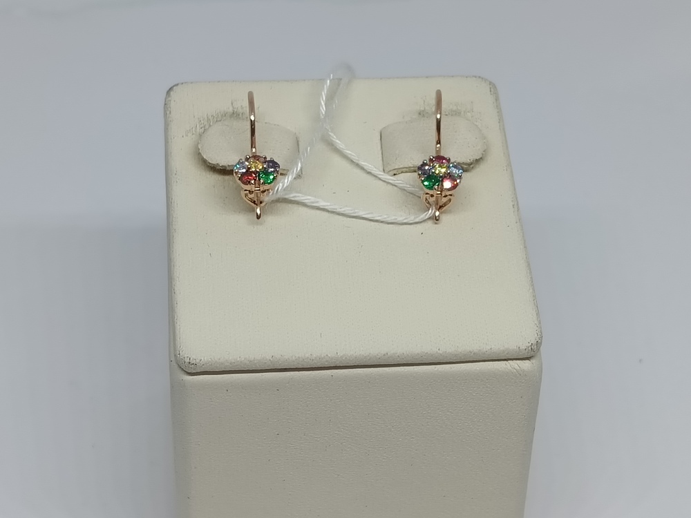 СКМИ585 СЕРЬГИ С КАМНЯМИ (Au 585)