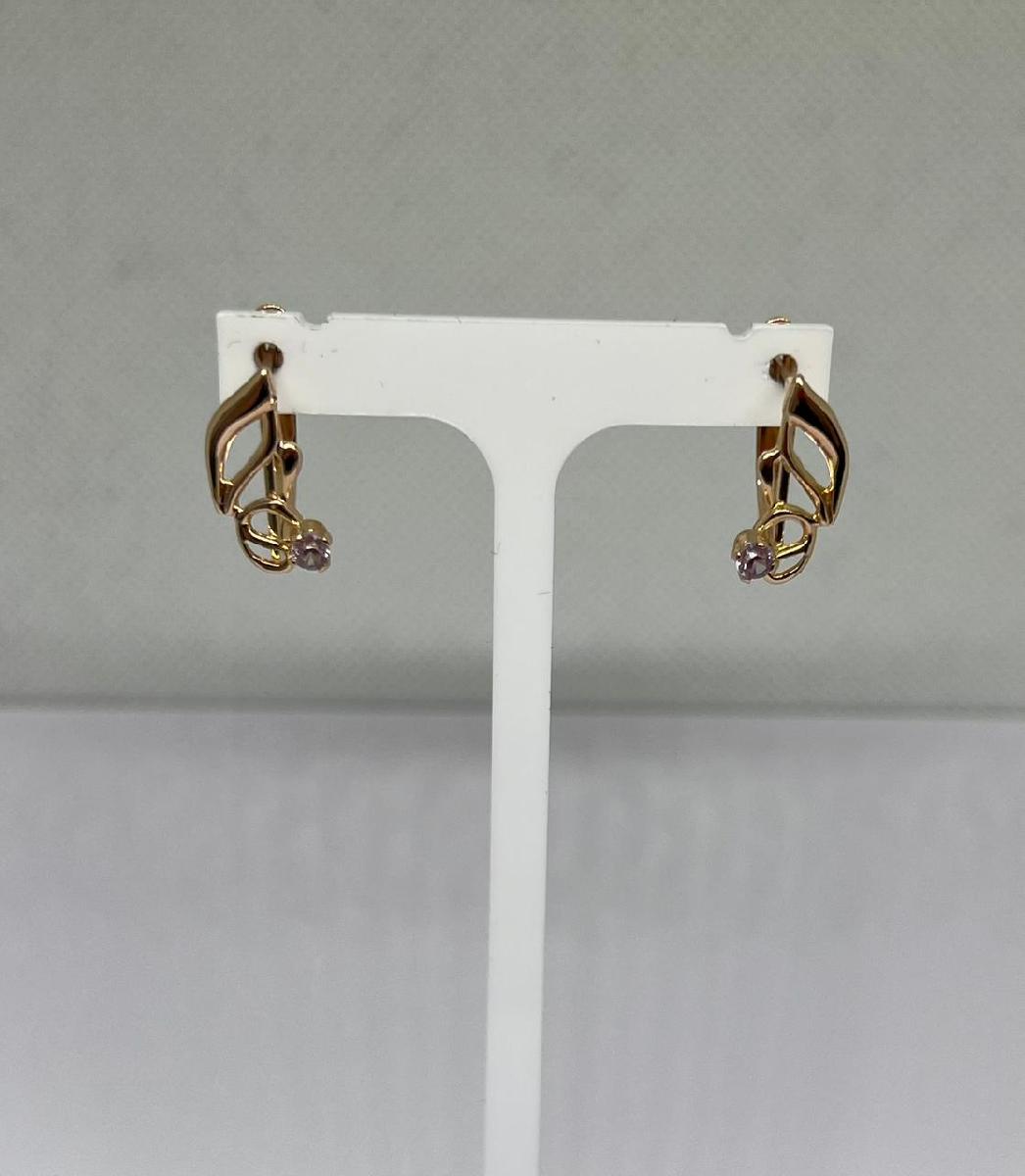 СКМ583 СЕРЬГИ С КАМНЕМ (Au 583)