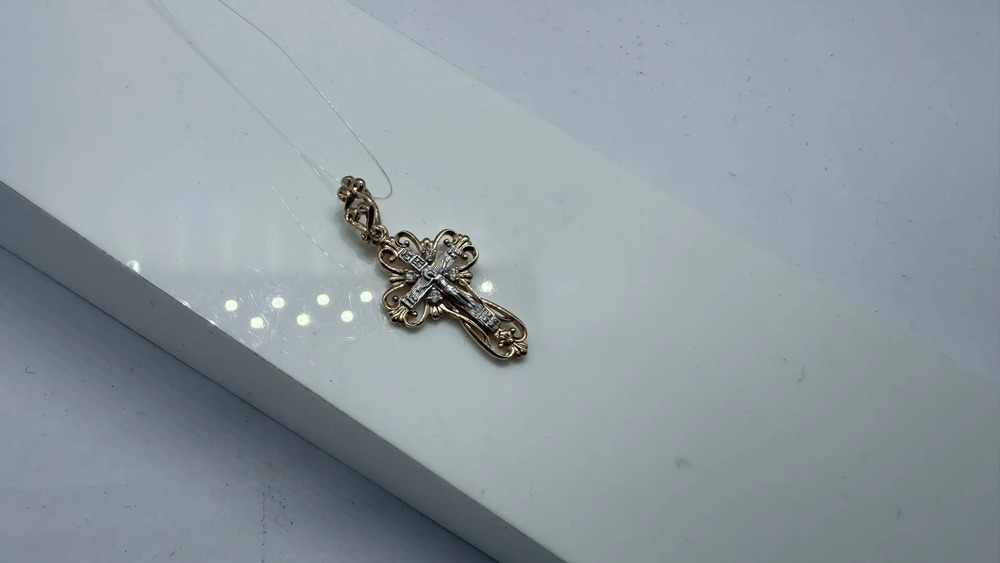 ПОДВЕСКА КРЕСТ с камнями (Au 585)