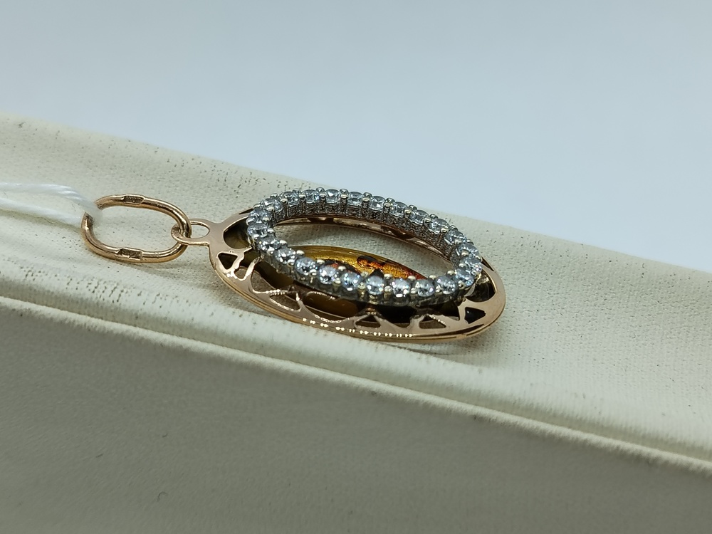 ПОДИКИ585 ПОДВЕСКА ИКОНА С КАМНЯМИ (Au 585)