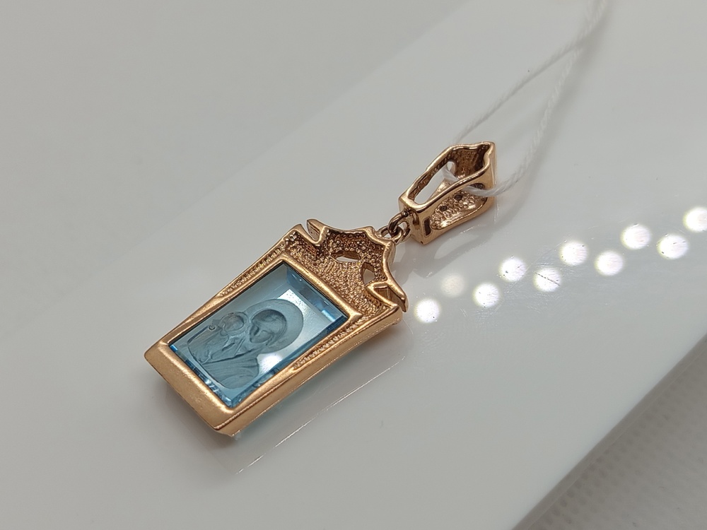 ПОДИКИ585 ПОДВЕСКА ИКОНА С КАМНЯМИ (Au 585)