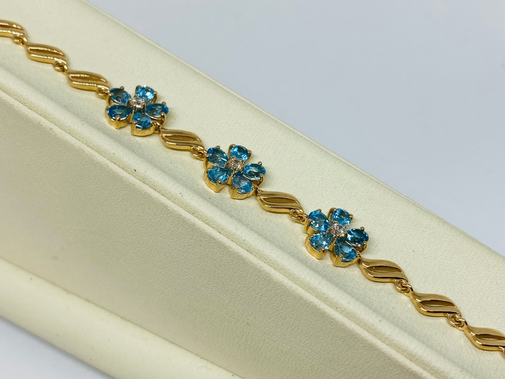 Б585 БРАСЛЕТ С КАМНЯМИ (Au 585)