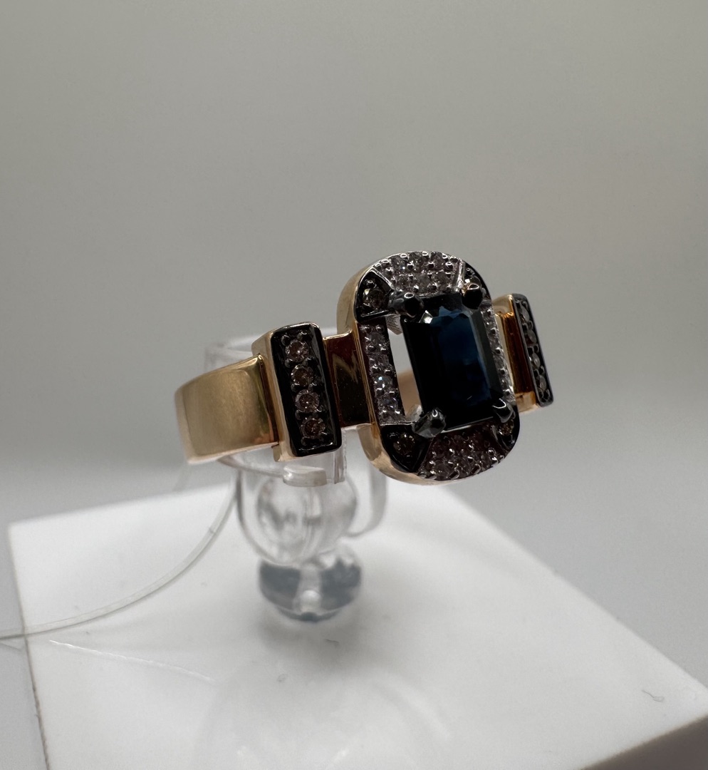 КОЛЬЦО Бриллиант, сапфир (Au 585)