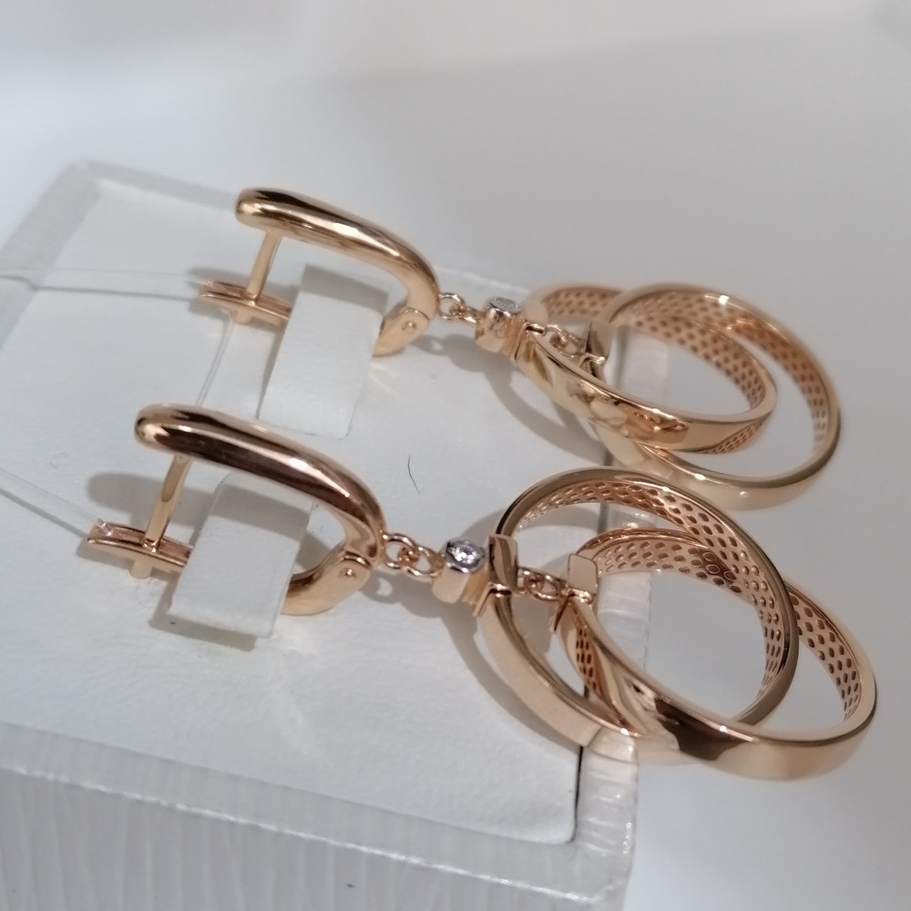 120167 СЕРЬГИ С КАМНЕМ (Au 585)