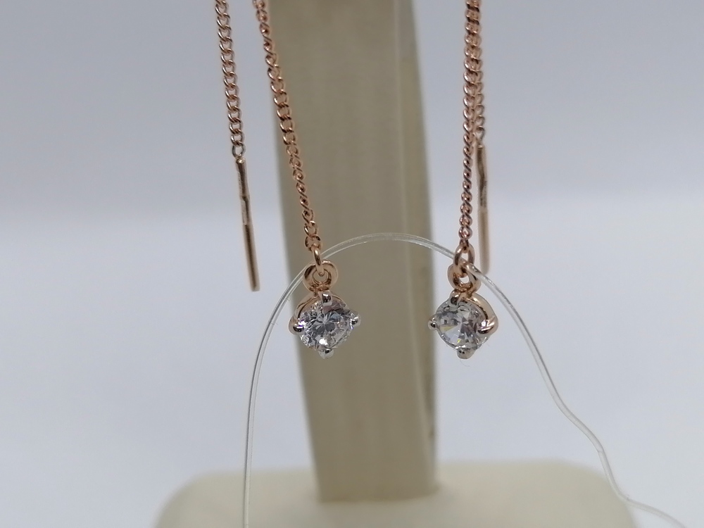 СЕРЬГИ ПРОДЕВКИ с камнем (Au 585)