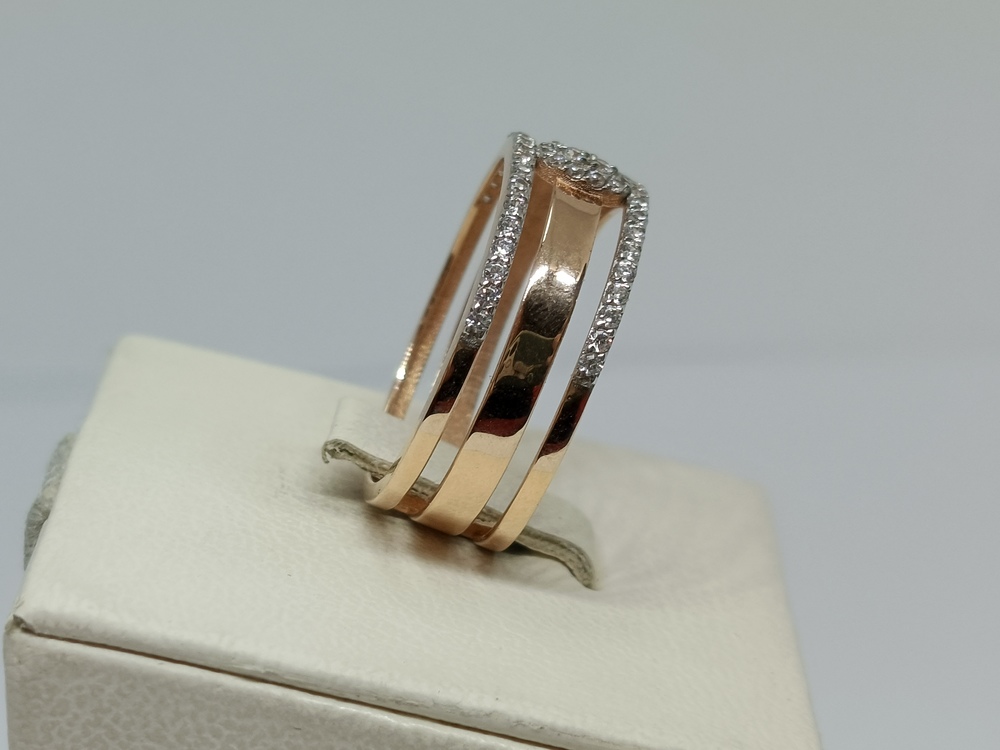 КОЛЬЦО С КАМНЯМИ (Au 585)