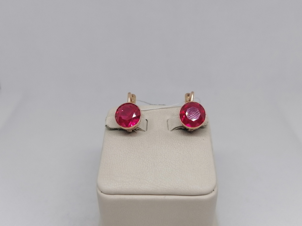 СКМ583 СЕРЬГИ С КАМНЕМ (Au 583)