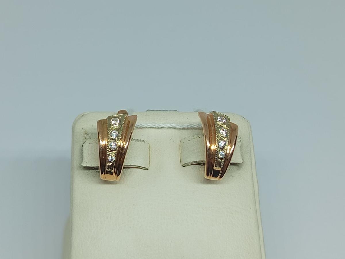 СКМИ585 СЕРЬГИ С КАМНЯМИ (Au 585)