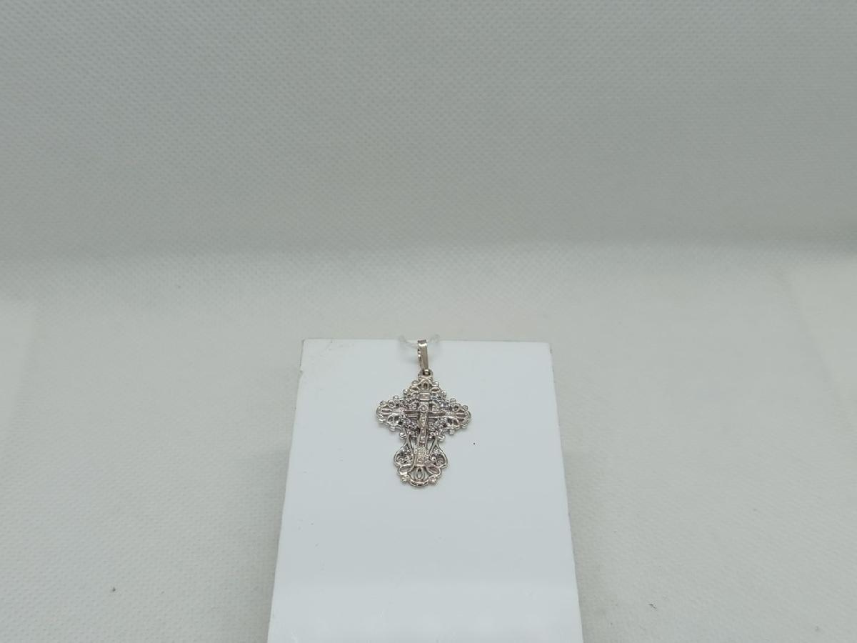 ПОДККИ585 ПОДВЕСКА КРЕСТ С КАМНЯМИ (Au 585)