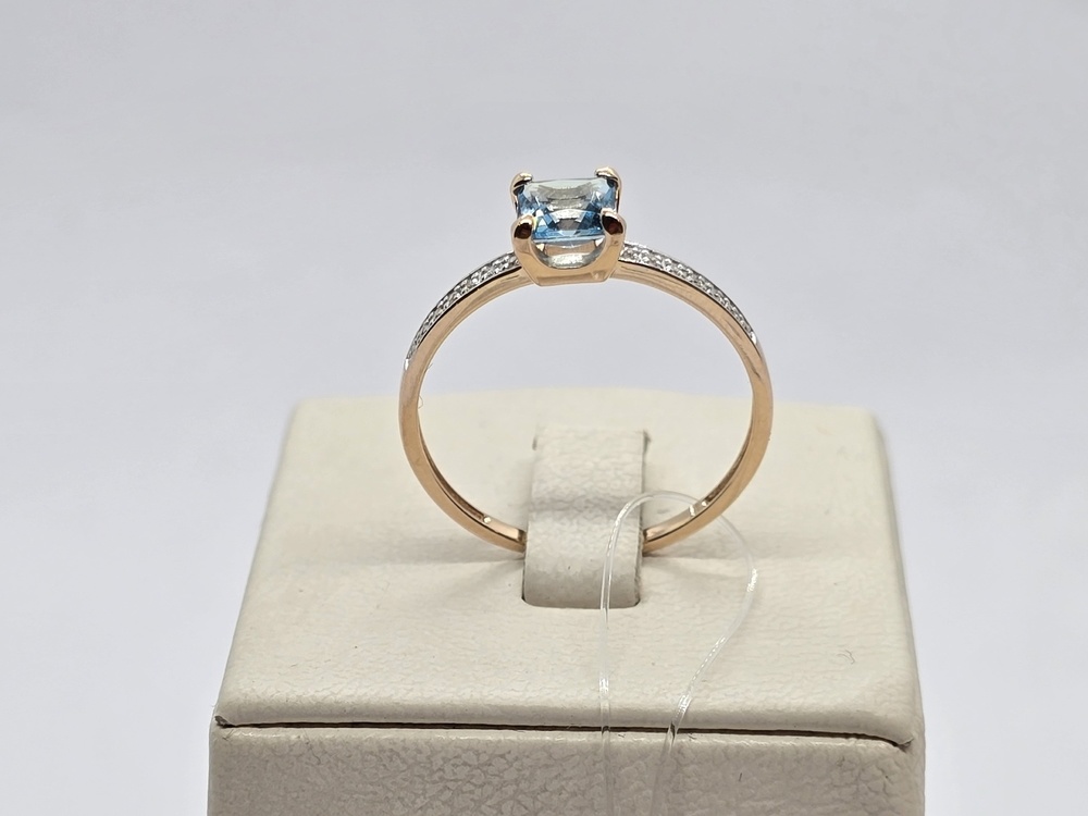 КОЛЬЦО БРИЛЛИАНТ. ТОПАЗ (Au 585)