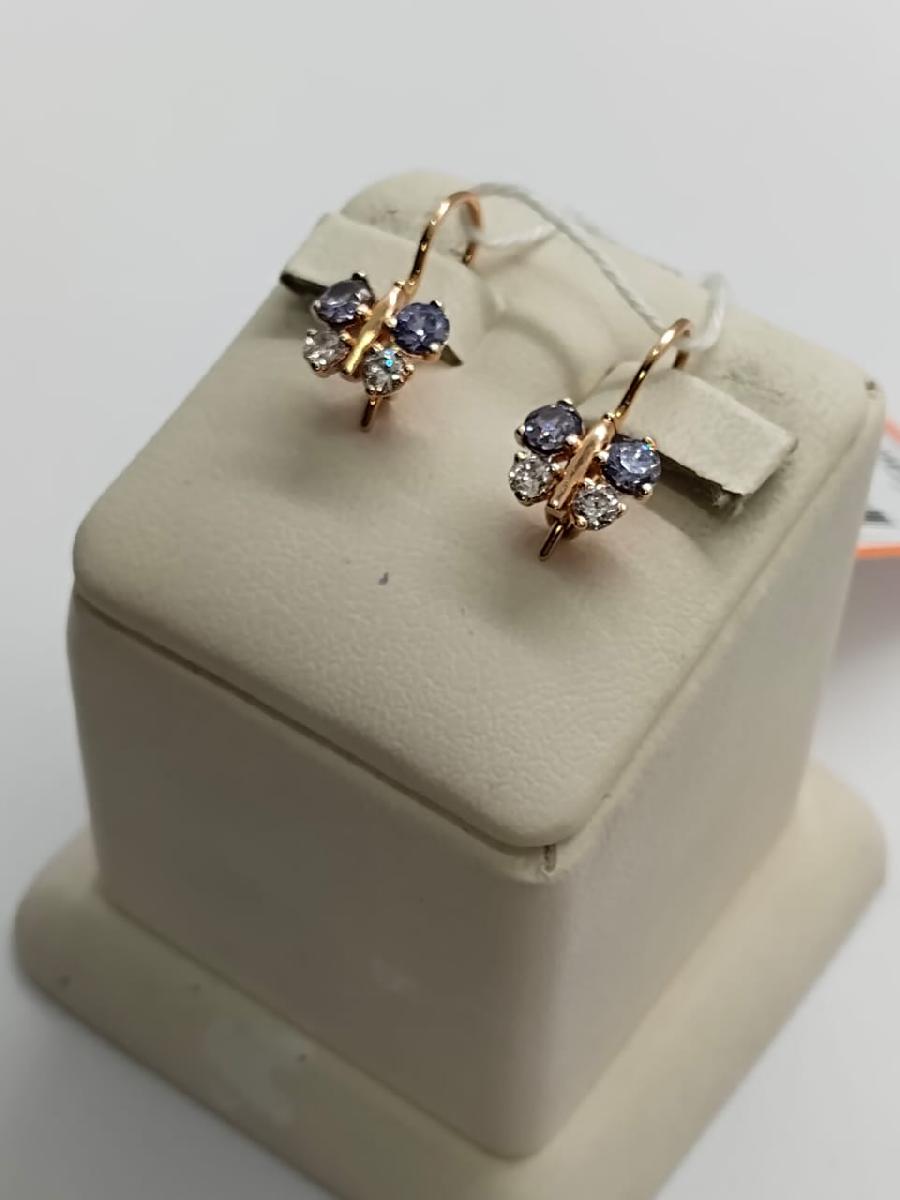 СКМИ585 СЕРЬГИ С КАМНЯМИ (Au 585)