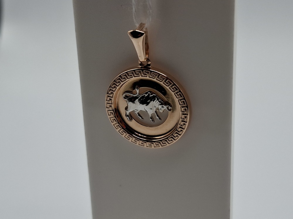 ПОДЗЗТ585 ПОДВЕСКА ЗНАК ЗОДИАКА ТЕЛЕЦ (Au 585)