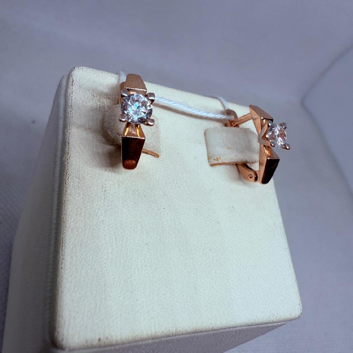 СКМ585 СЕРЬГИ С КАМНЕМ (Au 585)