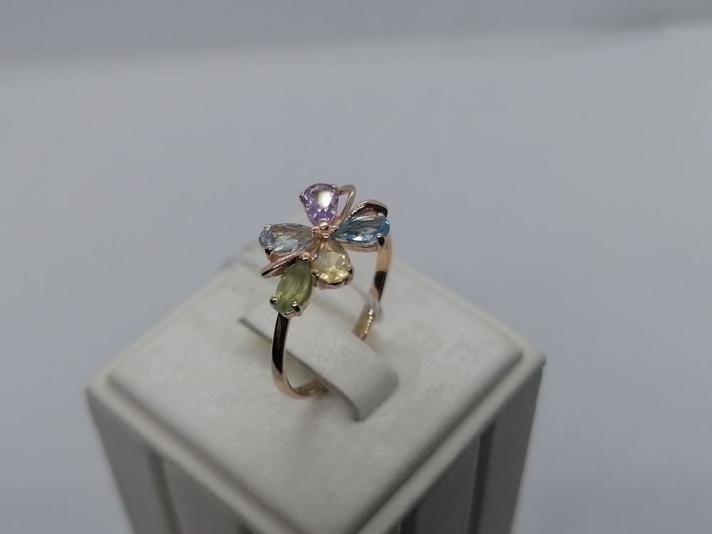 КОЛЬЦО С КАМНЯМИ (Au 585)