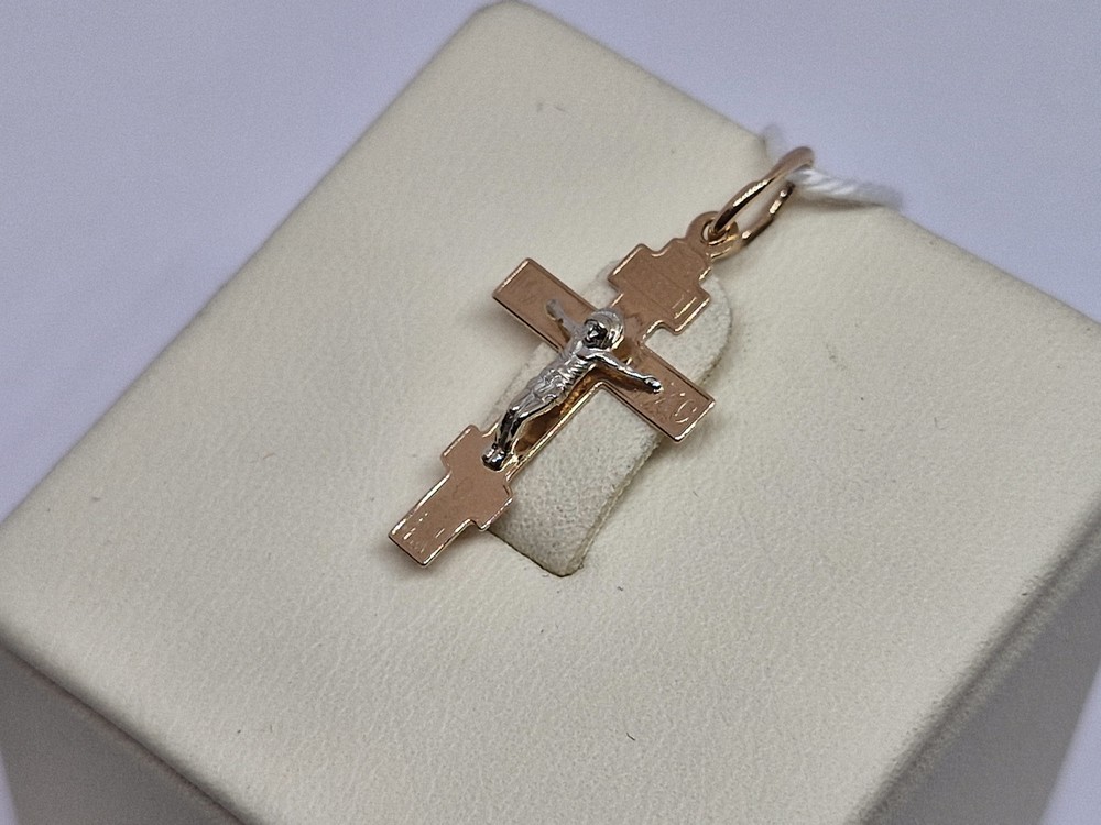 ПОДКБК585 ПОДВЕСКА КРЕСТ БЕЗ КАМНЯ (Au 585)