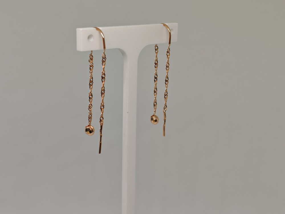 СЕРЬГИ ПРОДЕВКИ без камня (Au 585)