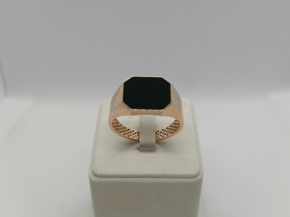 920457Аг.Ч. КОЛЬЦО ПЕЧАТКА с камнем (Au 585)