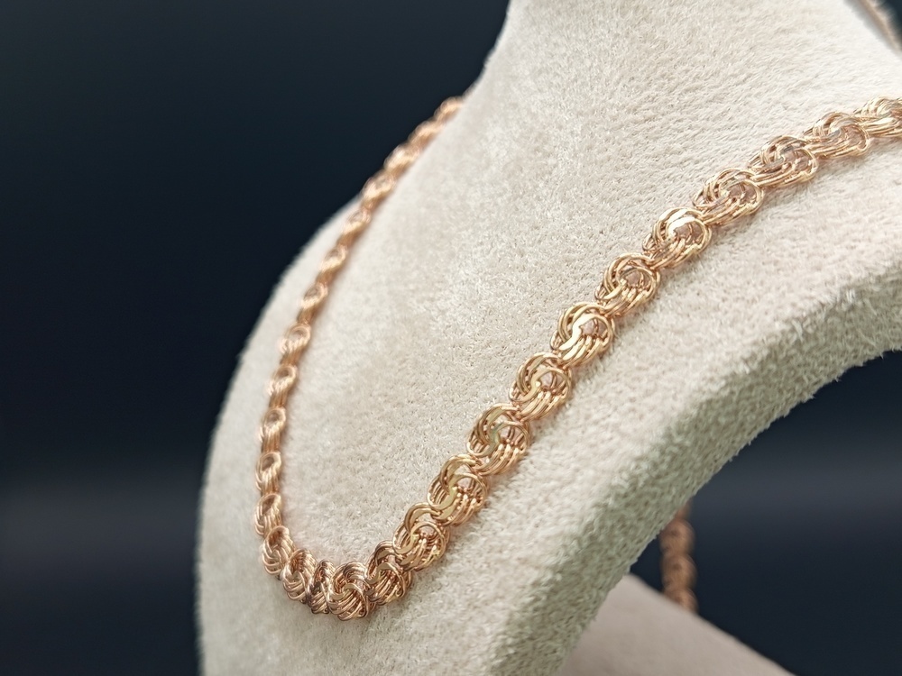 ЦЕПЬ ПУСТОТЕЛАЯ Роза (Au 585)