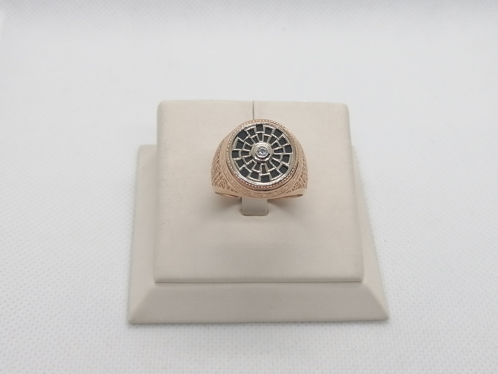 КОЛЬЦО ПЕЧАТКА с камнями (Au 585)