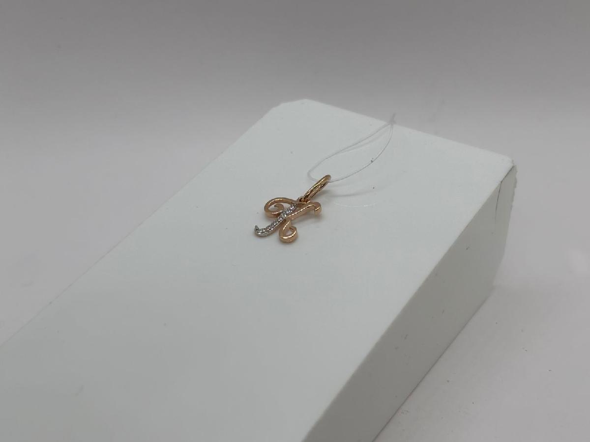 ПОДВЕСКА БУКВА К с камнями (Au 585)