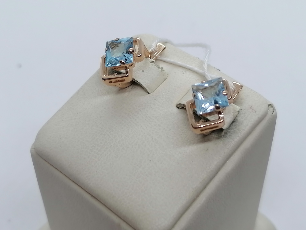 СКМ585 СЕРЬГИ С КАМНЕМ (Au 585)