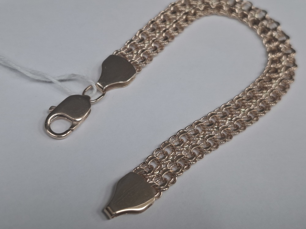 Бисмарк Б70 Двухрядный БРАСЛЕТ ПУСТОТЕЛЫЙ (Au 585)