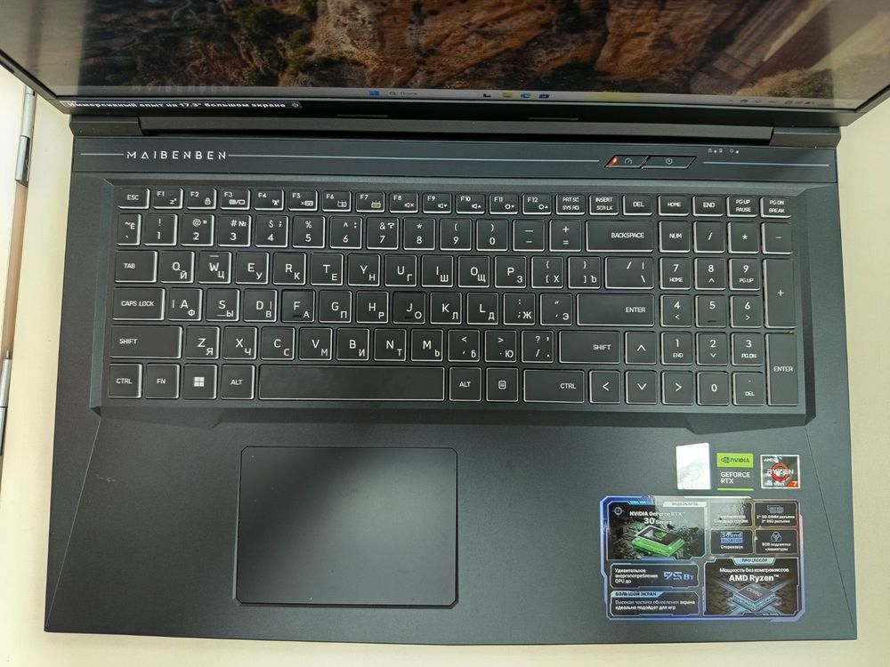 Ноутбук Maibenben; Ryzen 7 7735HS, GeForce RTX 3050, 16 Гб, 500 Гб, Нет