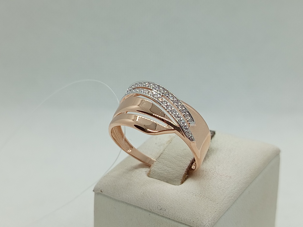 КОЛЬЦО С КАМНЯМИ (Au 585)