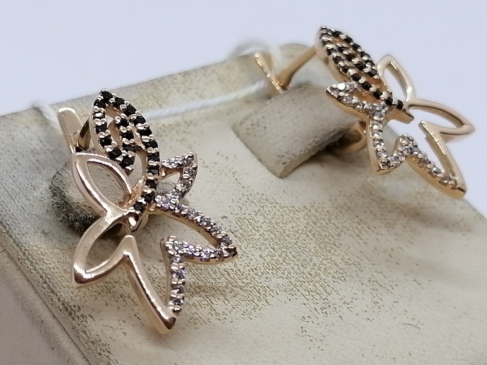 СКМИ585 СЕРЬГИ С КАМНЯМИ (Au 585)