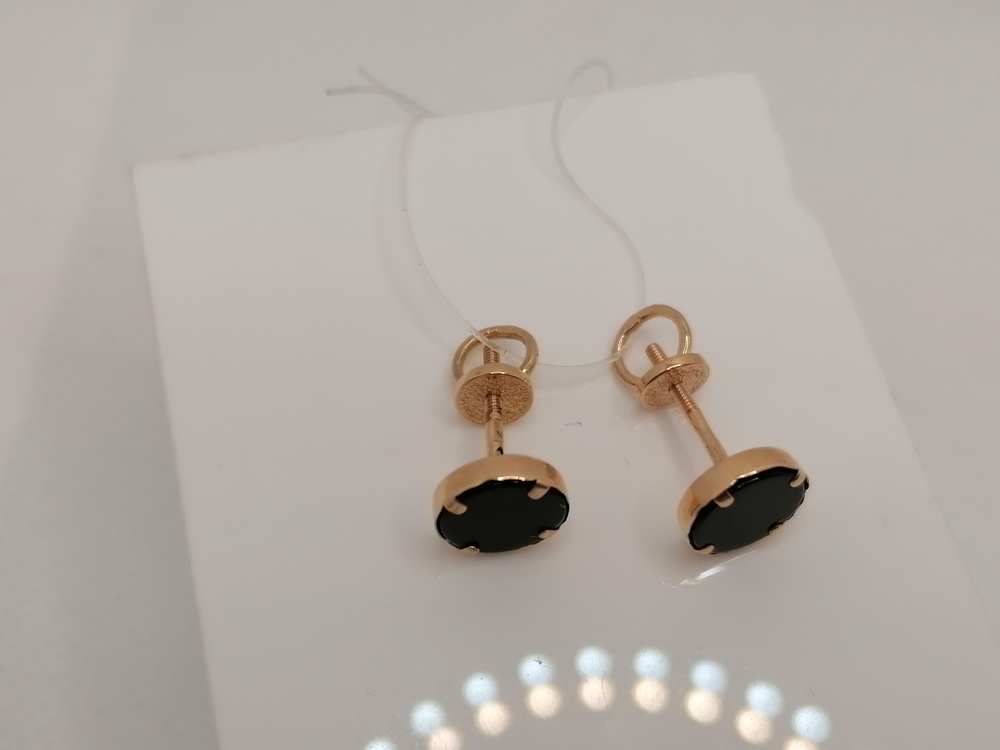 02383-8 СЕРЬГИ ПУСЕТЫ с камнем (Au 585)