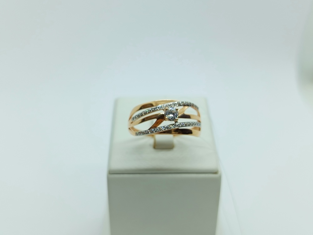 КОЛЬЦО С КАМНЯМИ (Au 585)