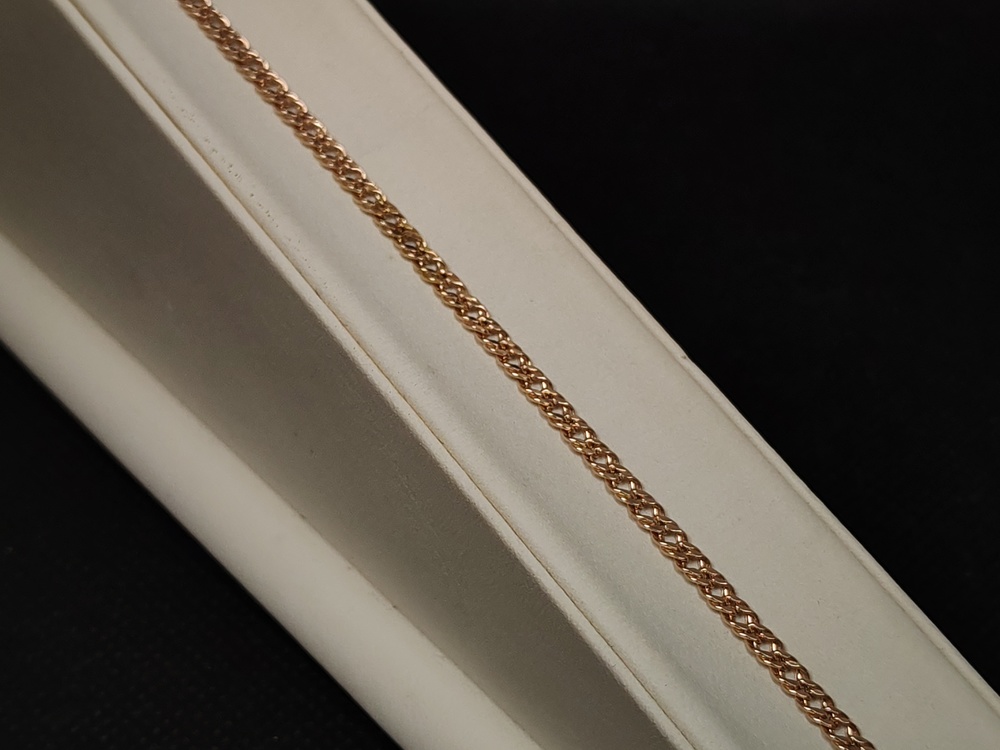 БРАСЛЕТ ПУСТОТЕЛЫЙ Ромб двойной Au 585