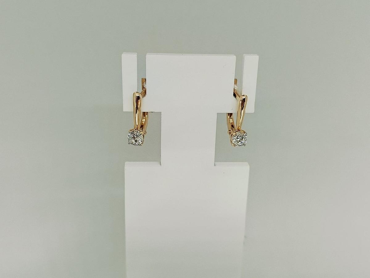 СКМ585 СЕРЬГИ С КАМНЕМ (Au 585)