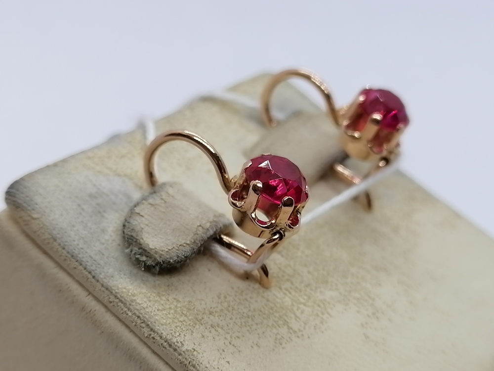 СКМ583 СЕРЬГИ С КАМНЕМ (Au 583)