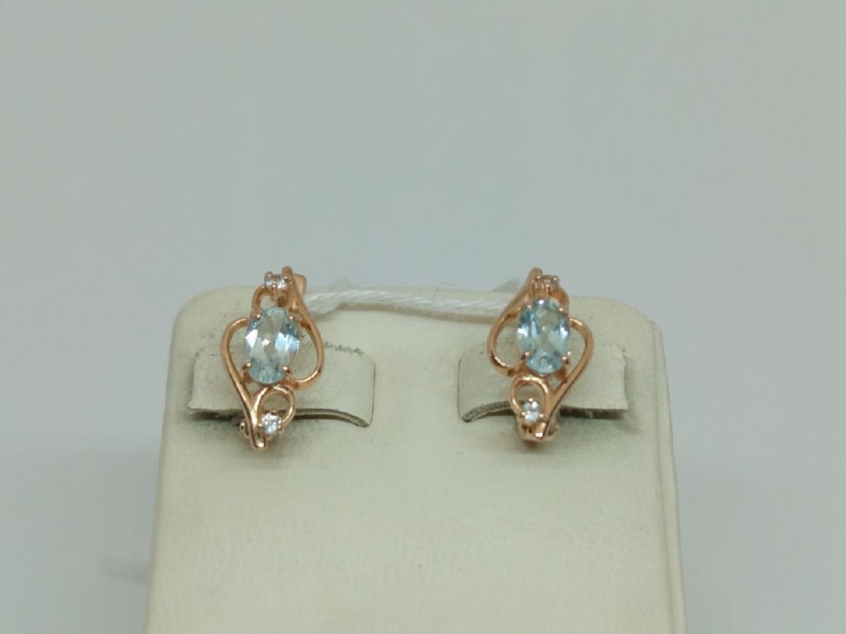 СКМИ585 СЕРЬГИ С КАМНЯМИ (Au 585)