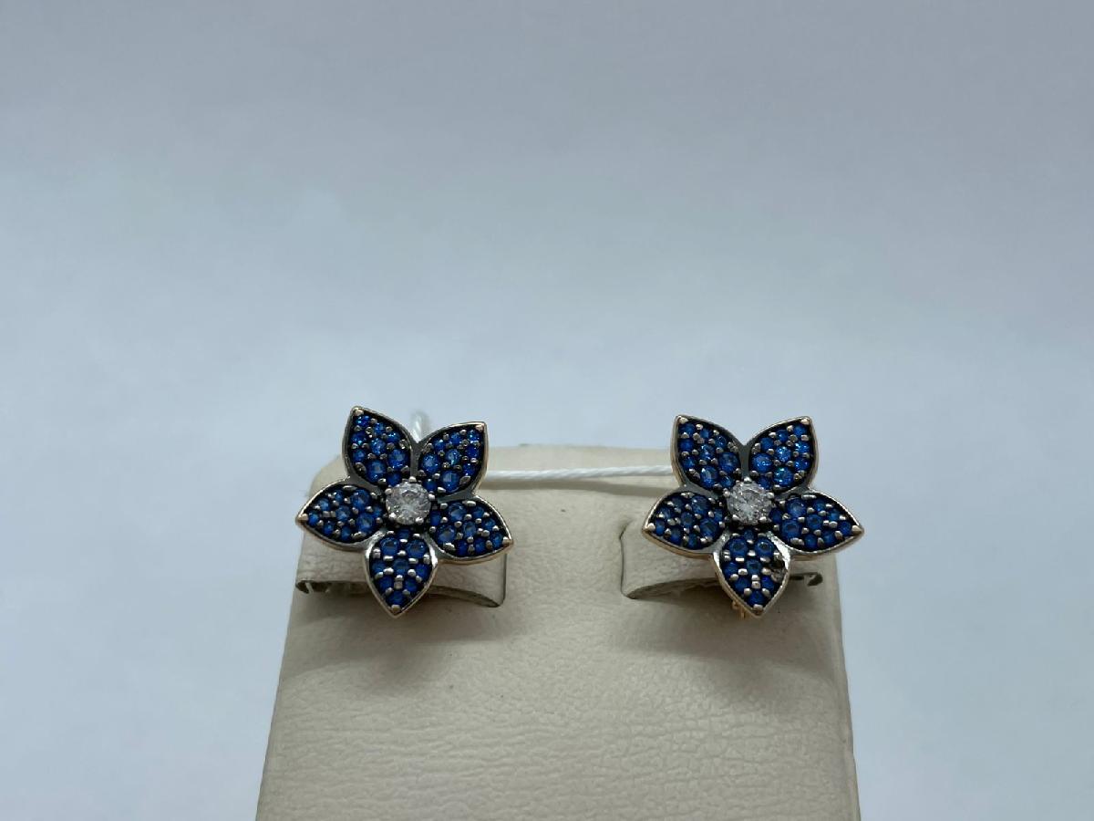 СКМИ585 СЕРЬГИ С КАМНЯМИ (Au 585)