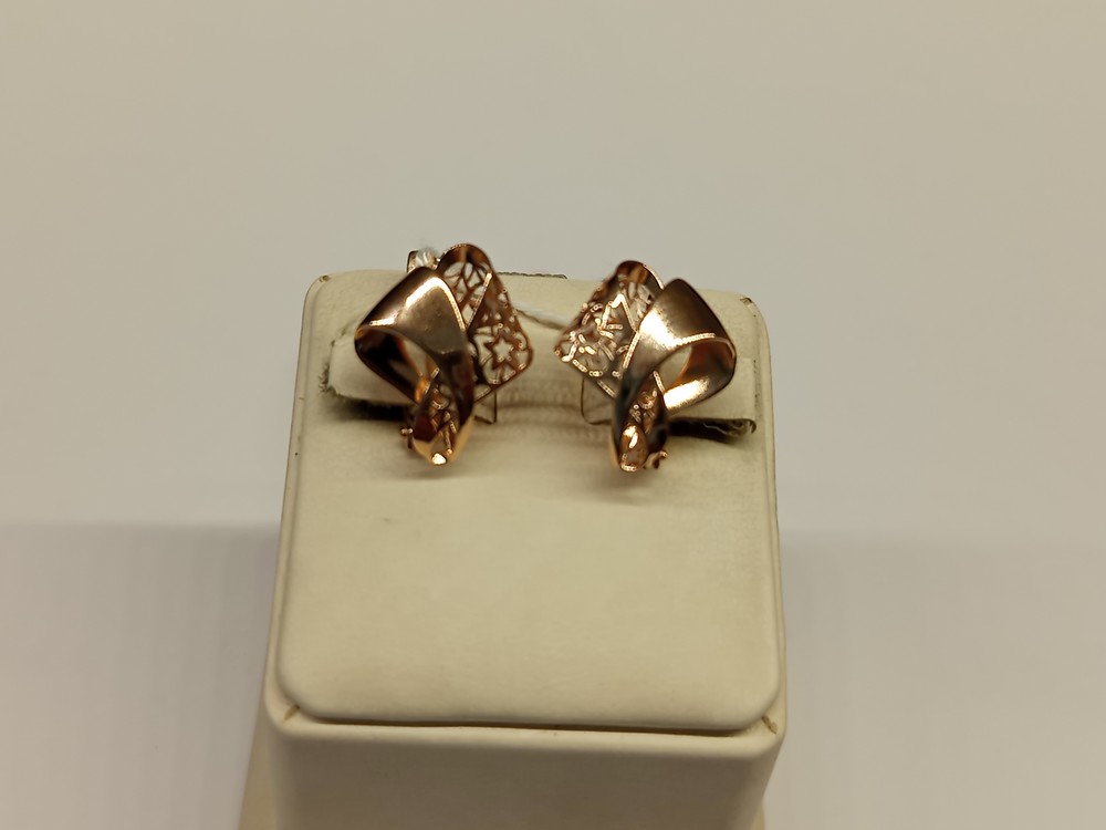 СБКМ585 СЕРЬГИ БЕЗ КАМНЯ (Au 585)