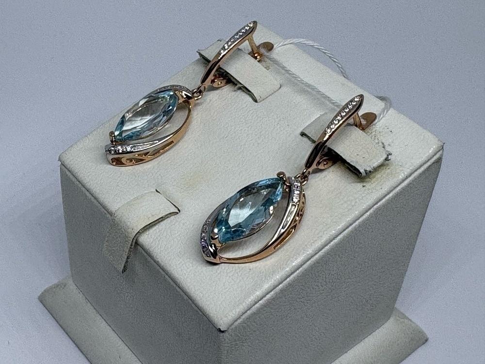 СКМИ585 СЕРЬГИ С КАМНЯМИ (Au 585)