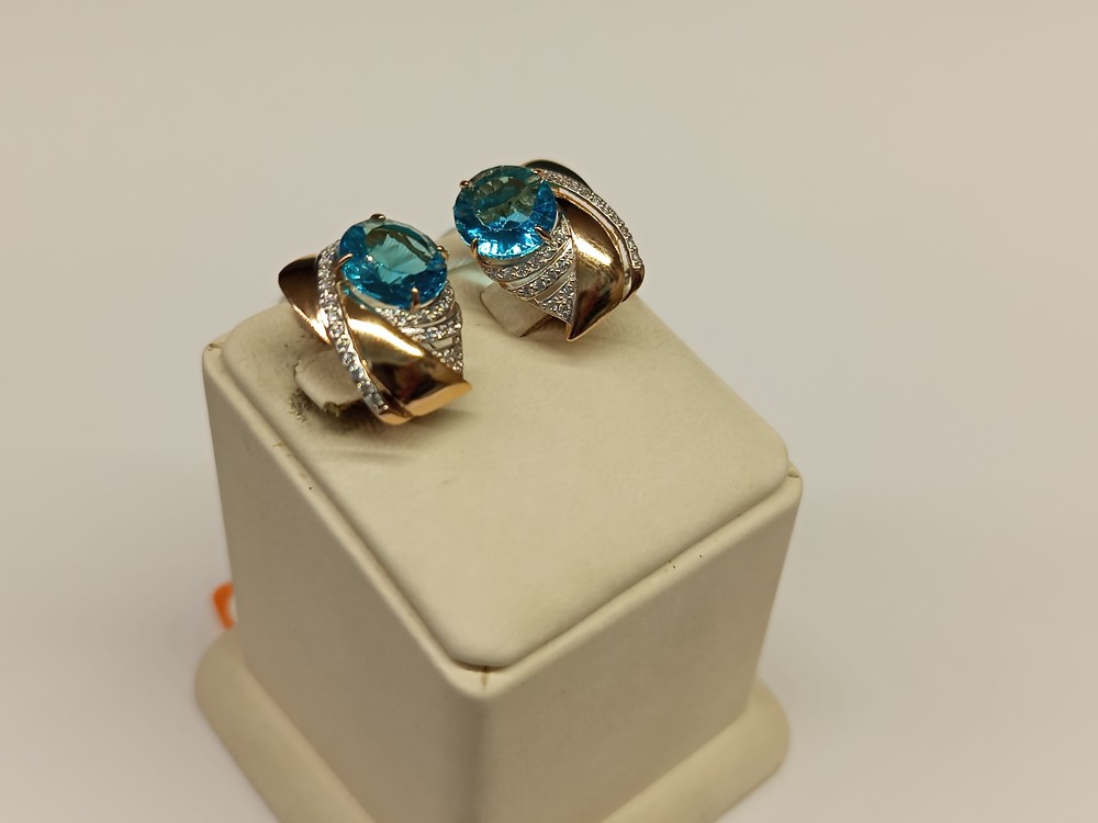 СКМИ585 СЕРЬГИ С КАМНЯМИ (Au 585)