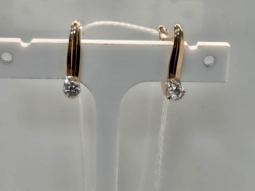 СКМ585 СЕРЬГИ С КАМНЕМ (Au 585)