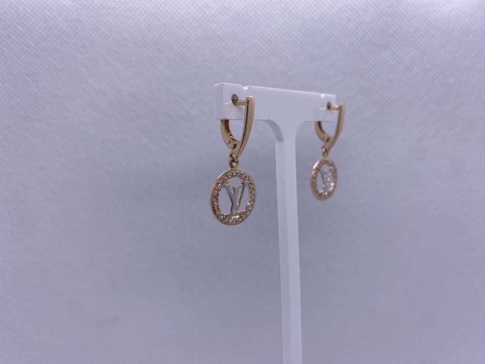 СКМИ585 СЕРЬГИ С КАМНЯМИ (Au 585)