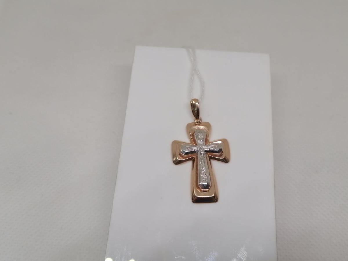 ПОДВЕСКА КРЕСТ БЕЗ КАМНЯ (Au 585)
